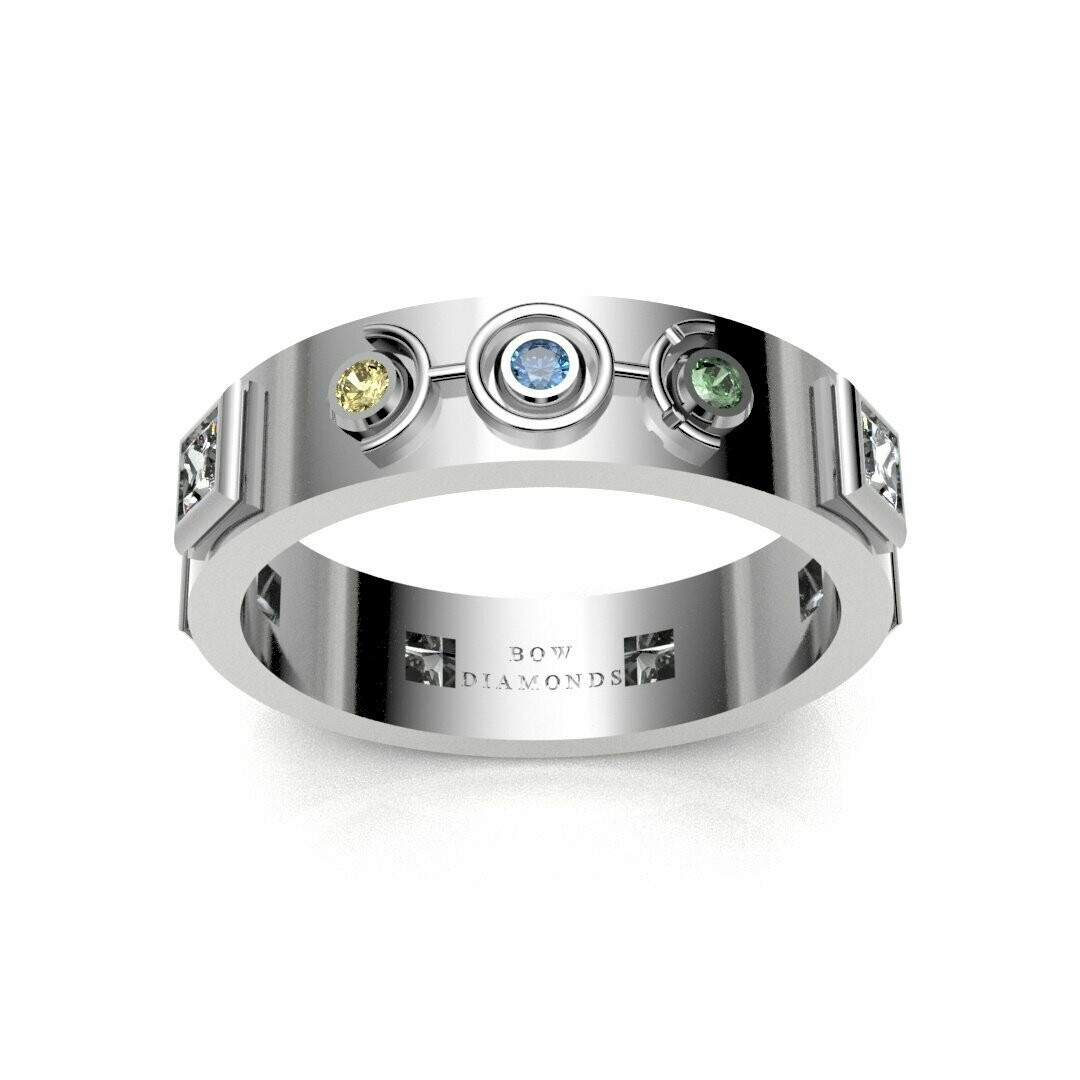Bow Diamonds Princess Cut Orbital Diamond Ring