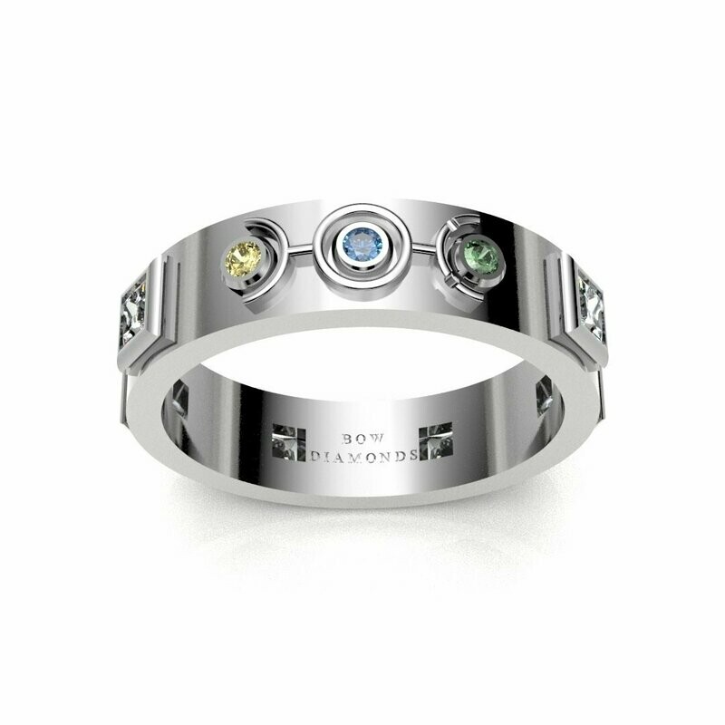 Bow Diamonds Princess Cut Orbital Diamond Ring