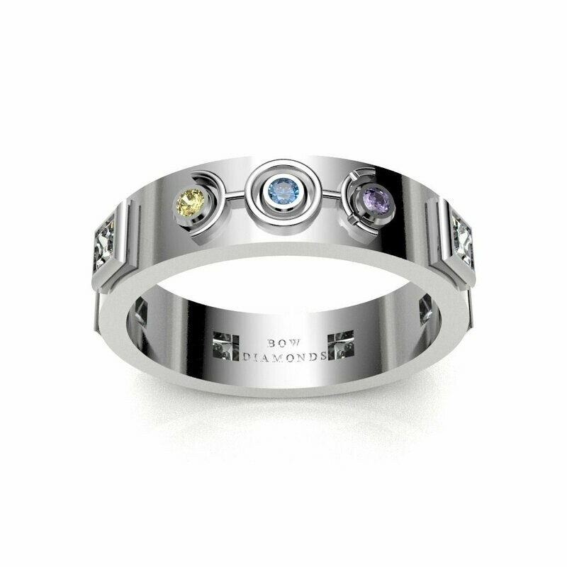 Bow Diamonds Princess Cut Orbital Diamond Ring