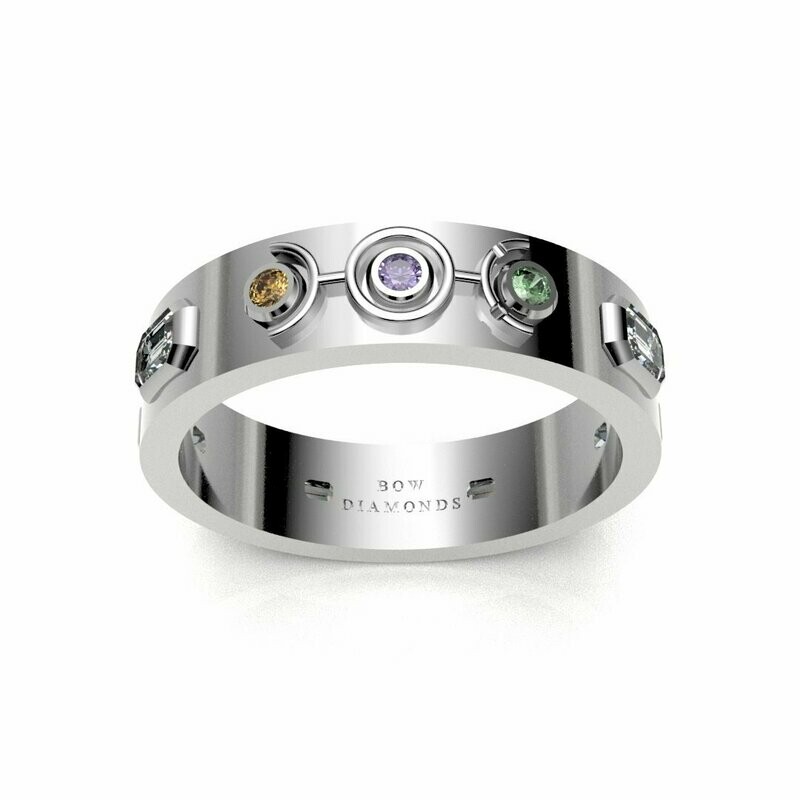 Bow Diamonds Emerald Cut Orbital Diamond Ring