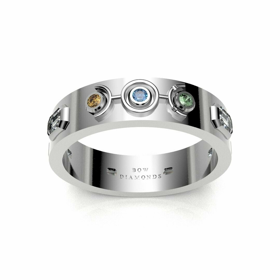 Bow Diamonds Emerald Cut Orbital Diamond Ring