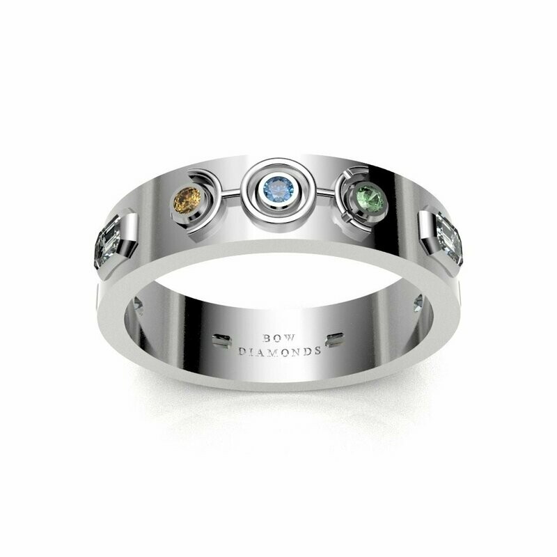 Bow Diamonds Emerald Cut Orbital Diamond Ring
