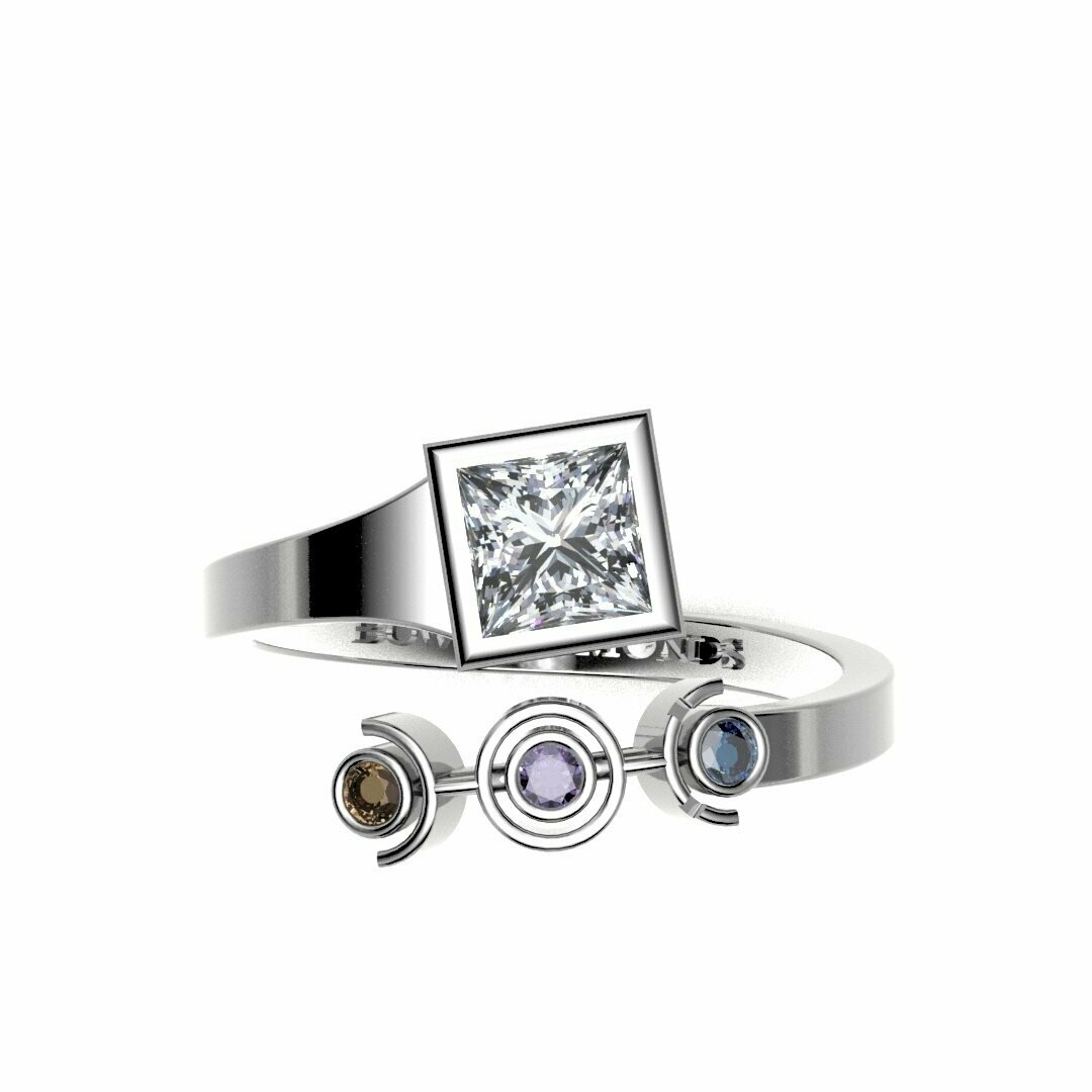 Bow Diamonds 0.50ct Princess Cut Unite Diamond Ring