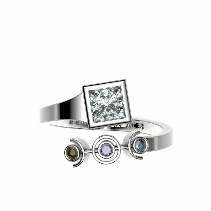 Bow Diamonds 0.50ct Princess Cut Unite Diamond Ring