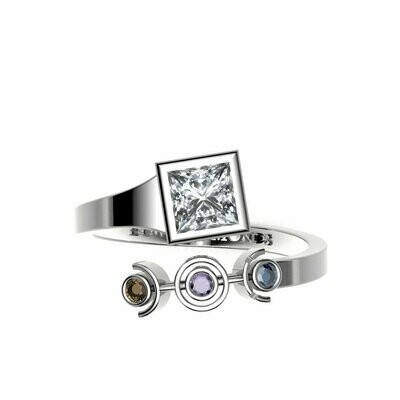 Bow Diamonds 0.50ct Princess Cut Unite Diamond Ring