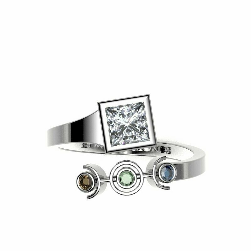 Bow Diamonds 0.50ct Princess Cut Unite Diamond Ring