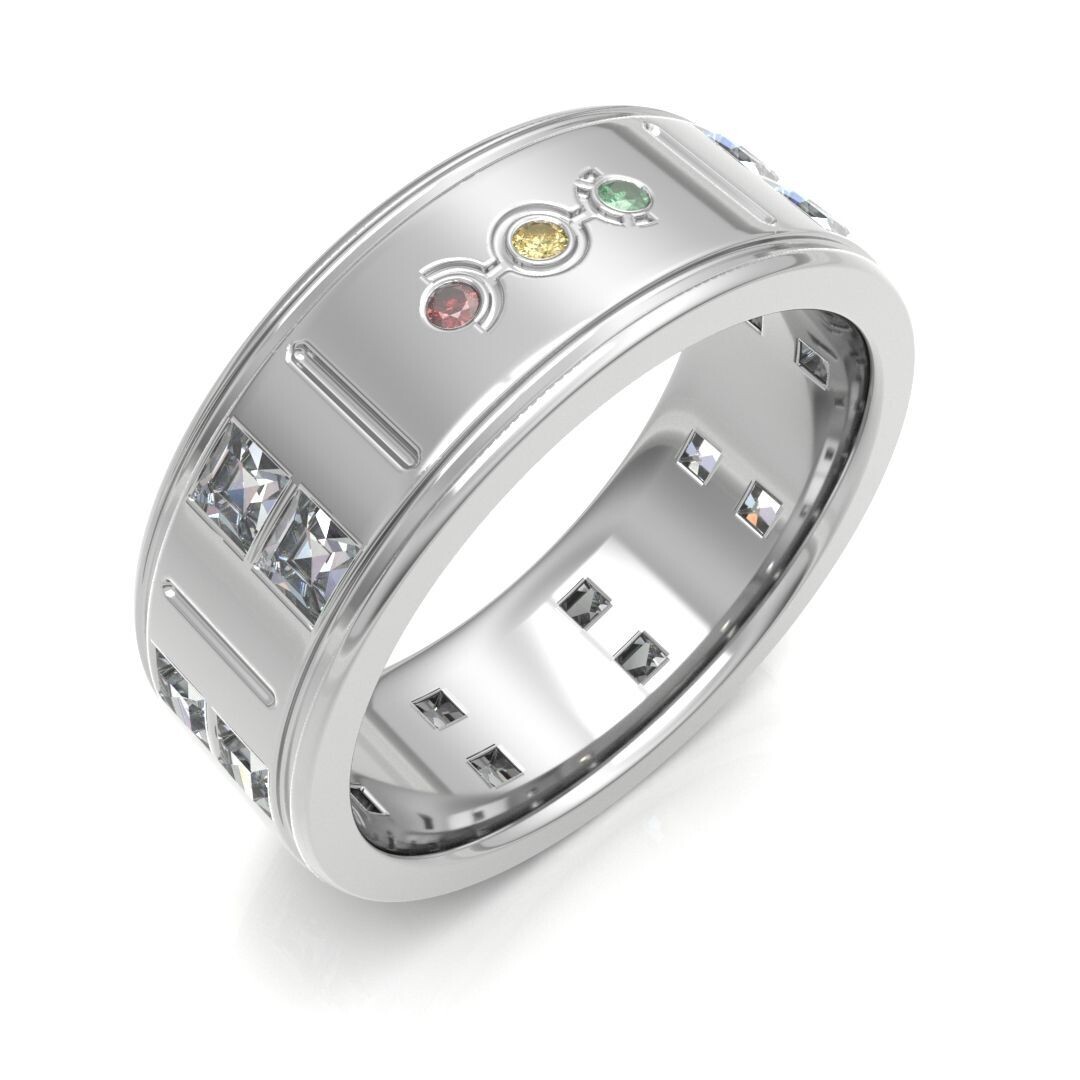 Bow Diamonds Twin Princess Cut Orbital 2 Diamond Ring