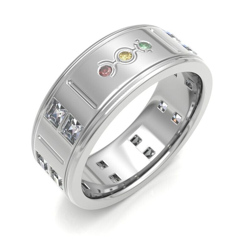 Bow Diamonds Twin Princess Cut Orbital 2 Diamond Ring
