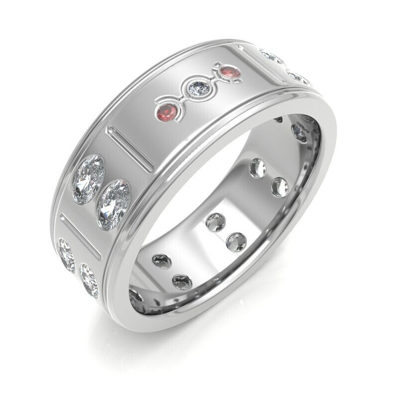 Laboratory Grown Diamonds Bow Diamonds Twin Oval Cut Orbital 2 Diamond Ring