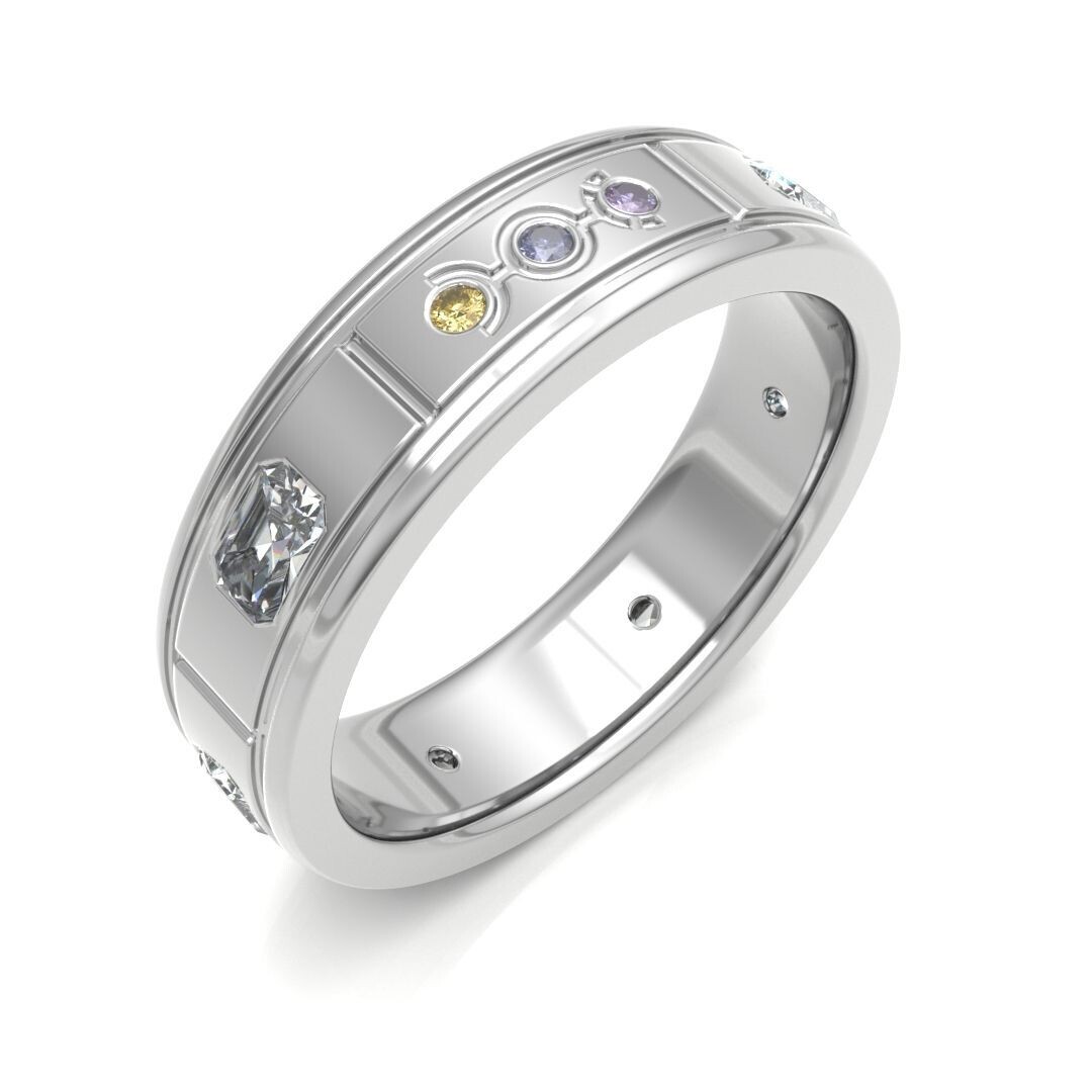 Bow Diamonds Emerald Cut Orbital 2 Diamond Ring