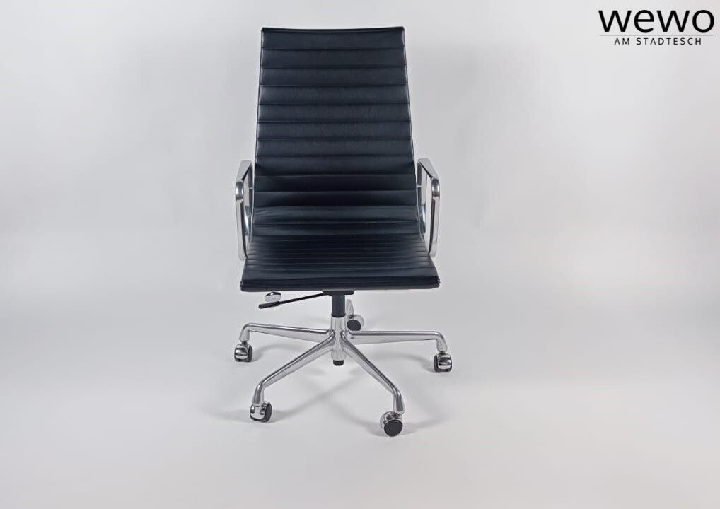 Vitra, Charles, Eames, EA 119, Chair weiß Chrom, Leder, Stuhl