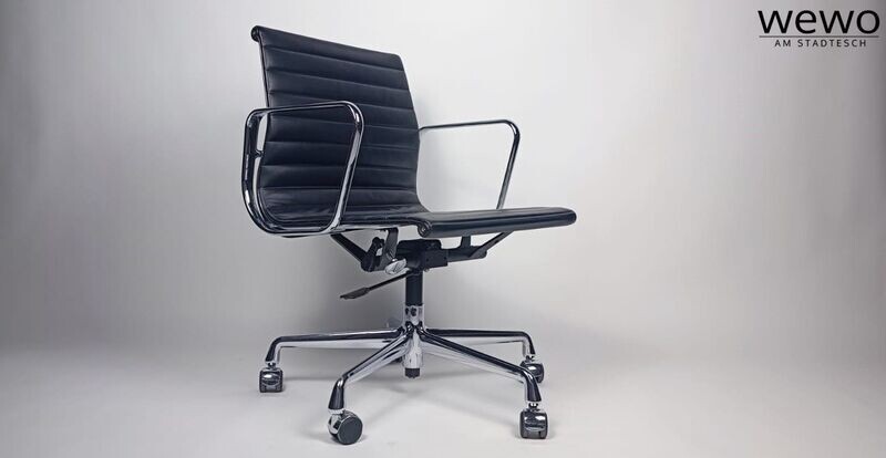 Vitra Charles Eames EA 117 -Chair Chrom Stuhl Homeoffice Leder