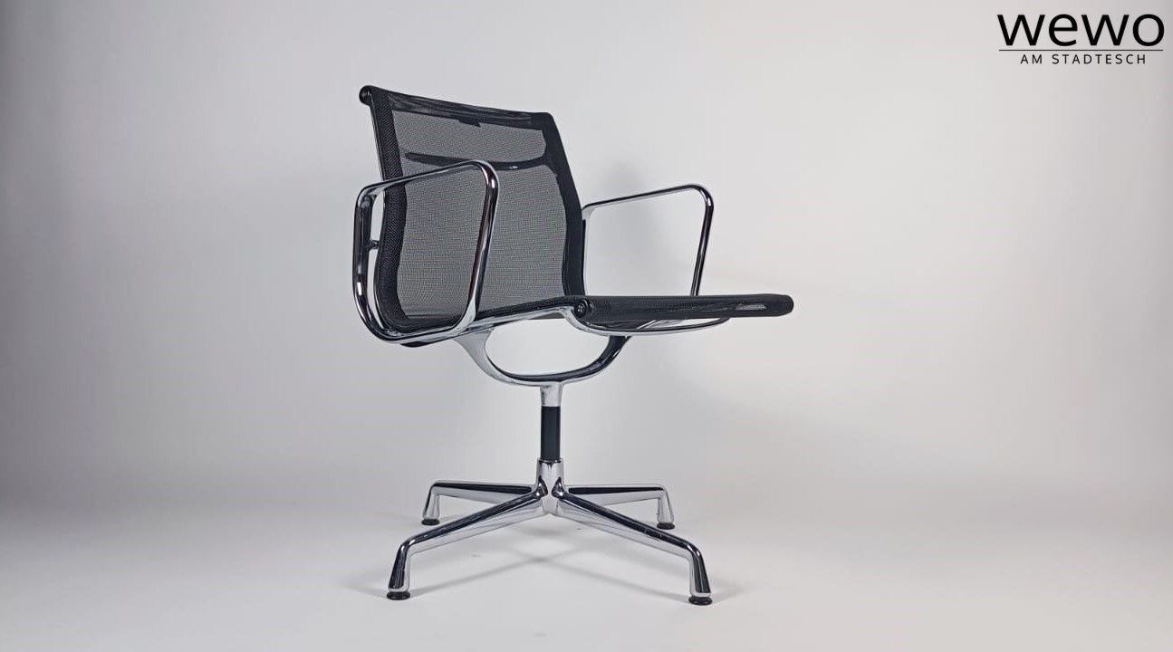 Vitra Charles Eames EA 108 -Chair schwarz Netzgewebe chrom