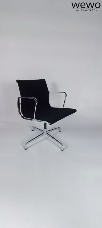 Vitra, Charles Eames EA 108 -Chair schwarz  Hopsack drehbar Chrom