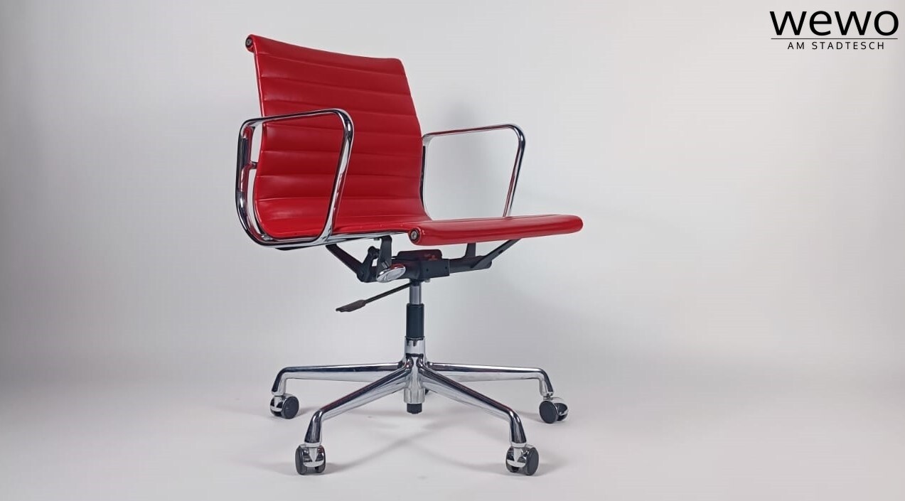Vitra Charles Eames EA 117 -Chair Chrom Stuhl Homeoffice Leder