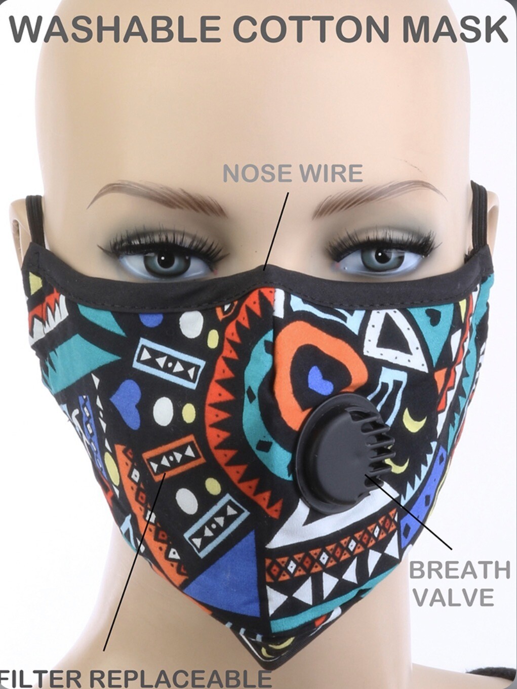 Multicolor Graffiti Face Mask