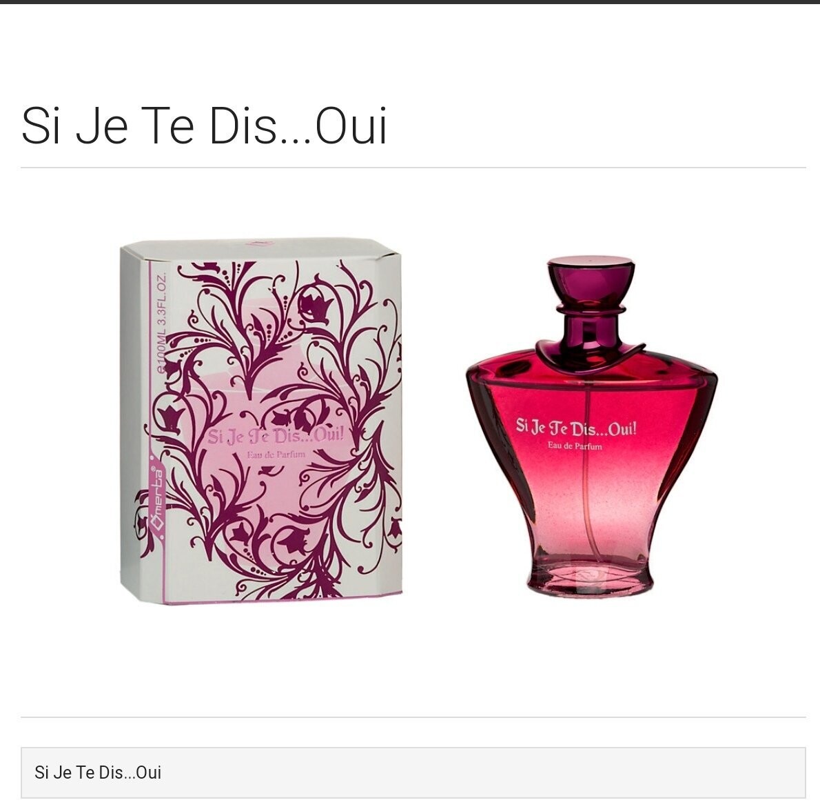 Omerta - Si Je Te Dis...Oui - Eau De Parfum - 100ML