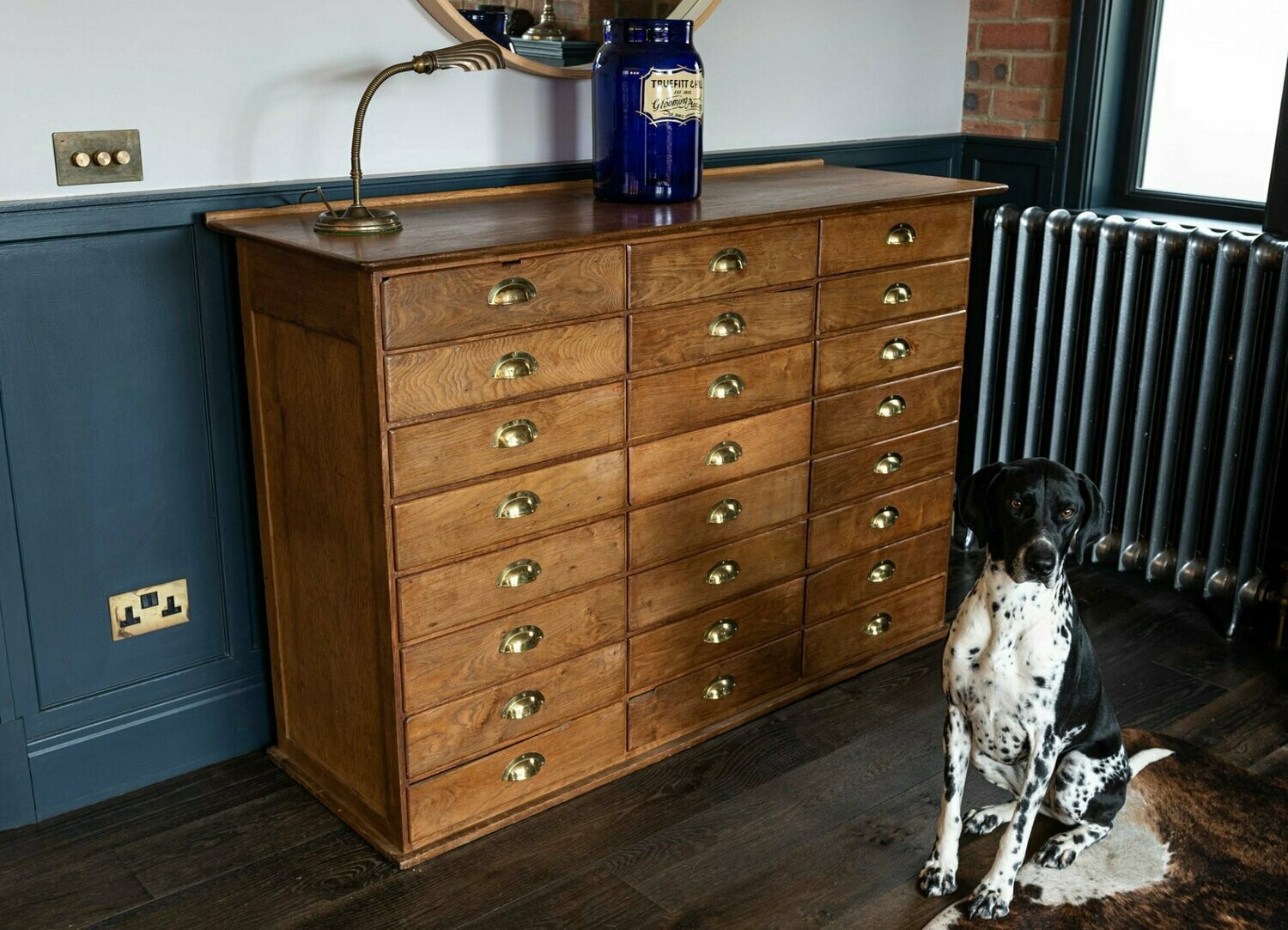 Oak Drapers Haberdashery Bank of Drawers