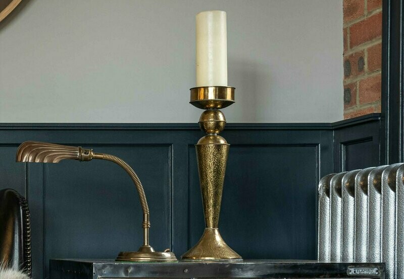 Hand-Hammered Brass Candle Holder