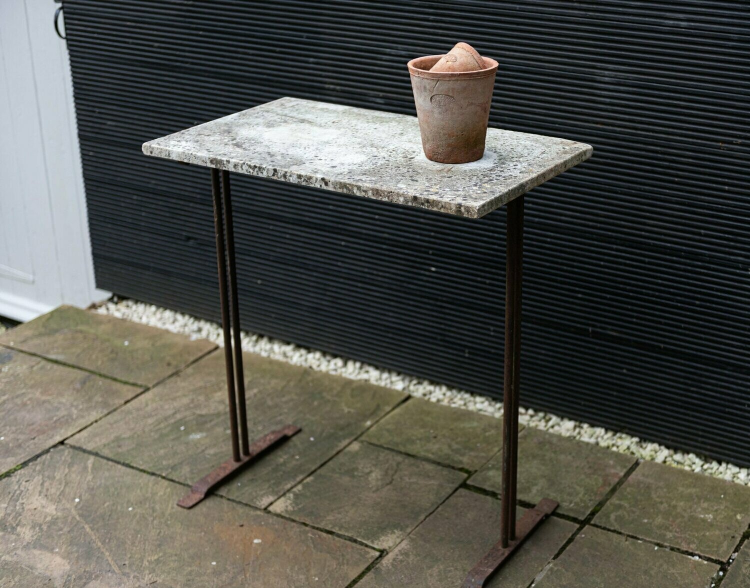 Cast Iron & Carrara Marble Potting Table