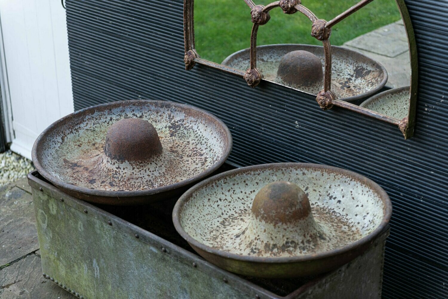 Pair of Cast Iron Animal Feeders