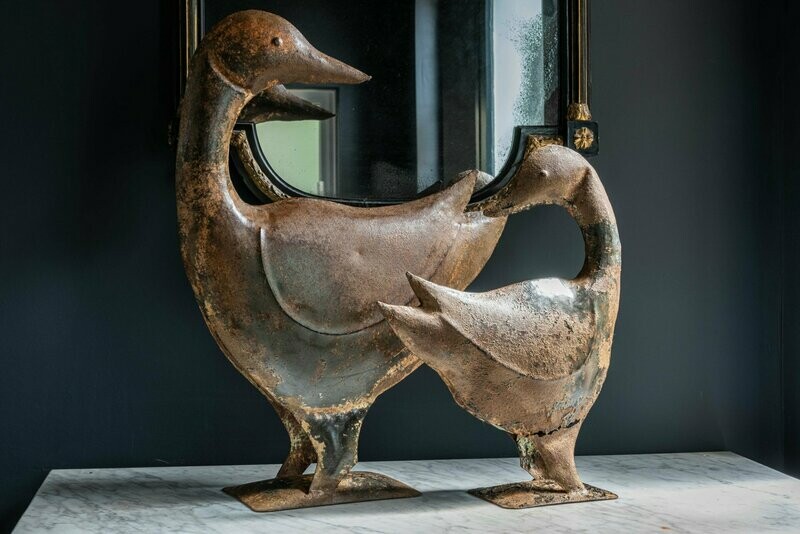 Pair of Hand made Tin pressed Ducks
