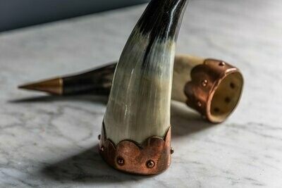 Pair of Arts & Crafts Drinking Horns