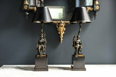 Pair of Italian Bronze Grand Tour Lamps