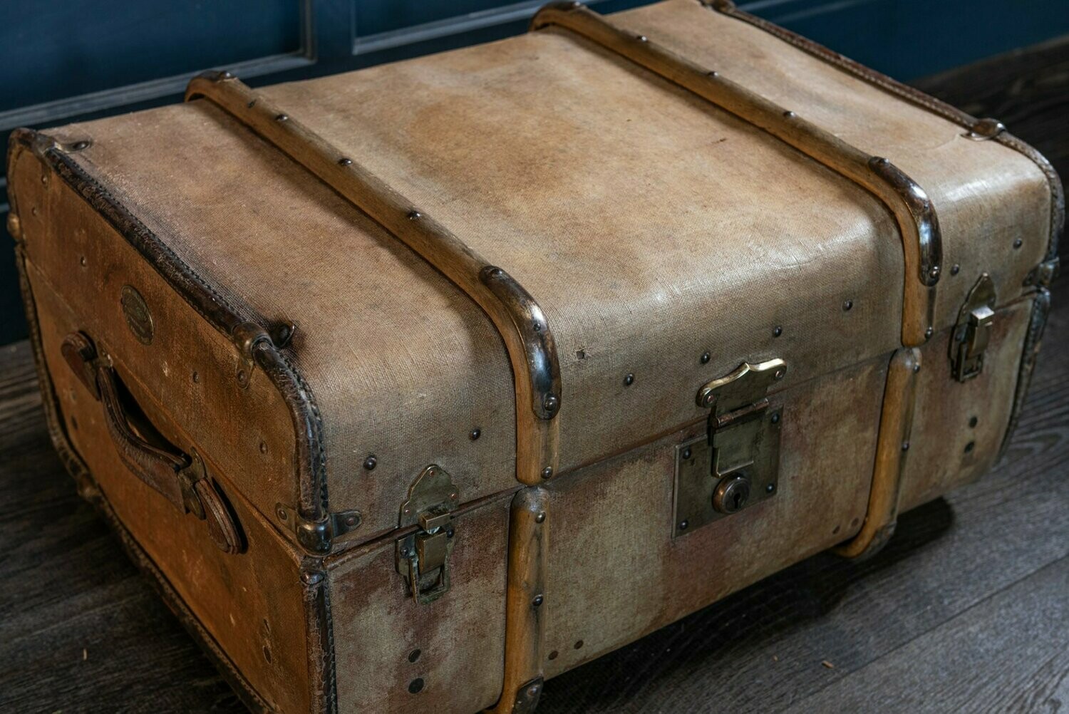 Large 'Flaxite' Travel Trunk