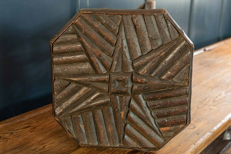 Small Naive Hazel wood Twig stool/side table