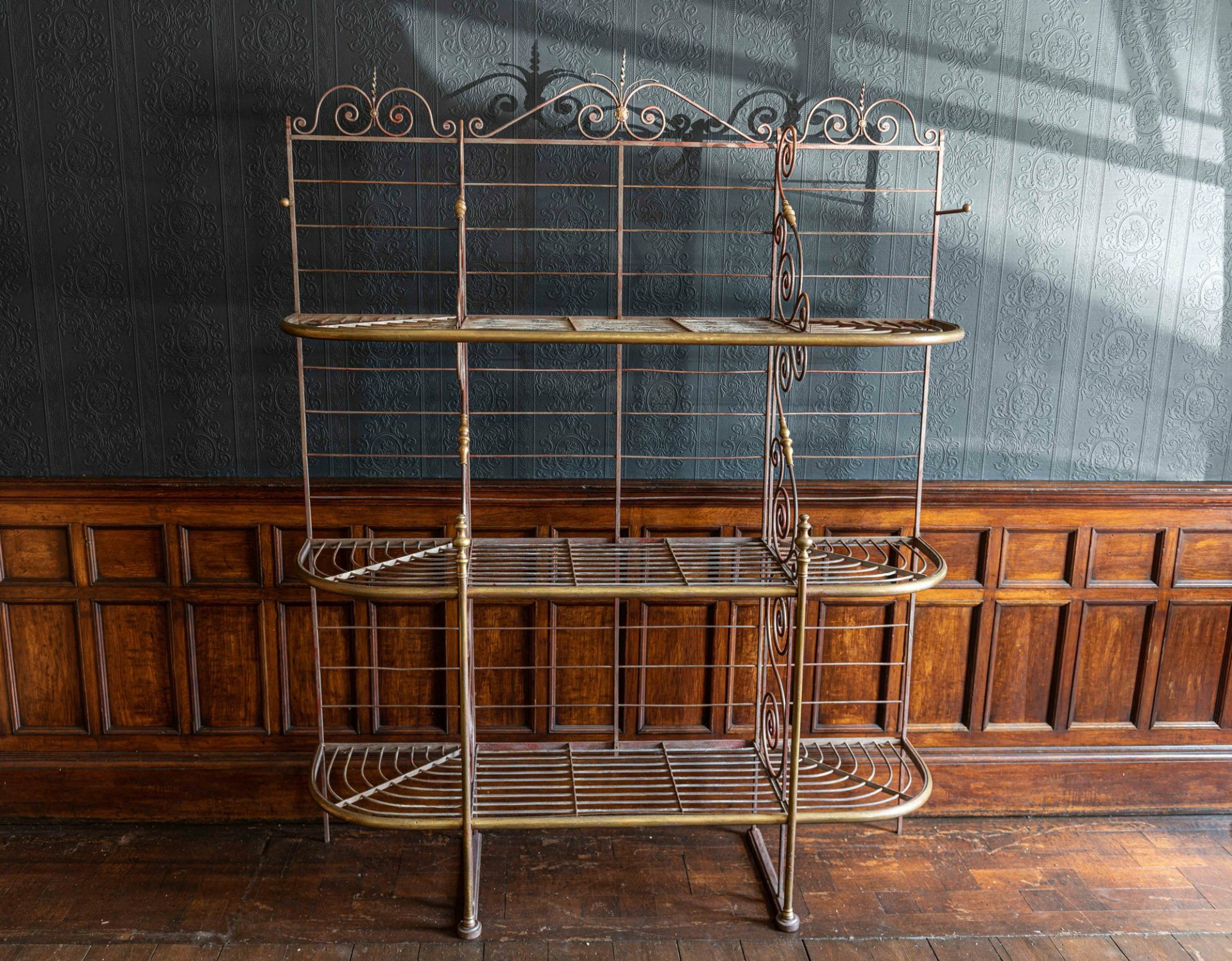 Brass bakers rack deals
