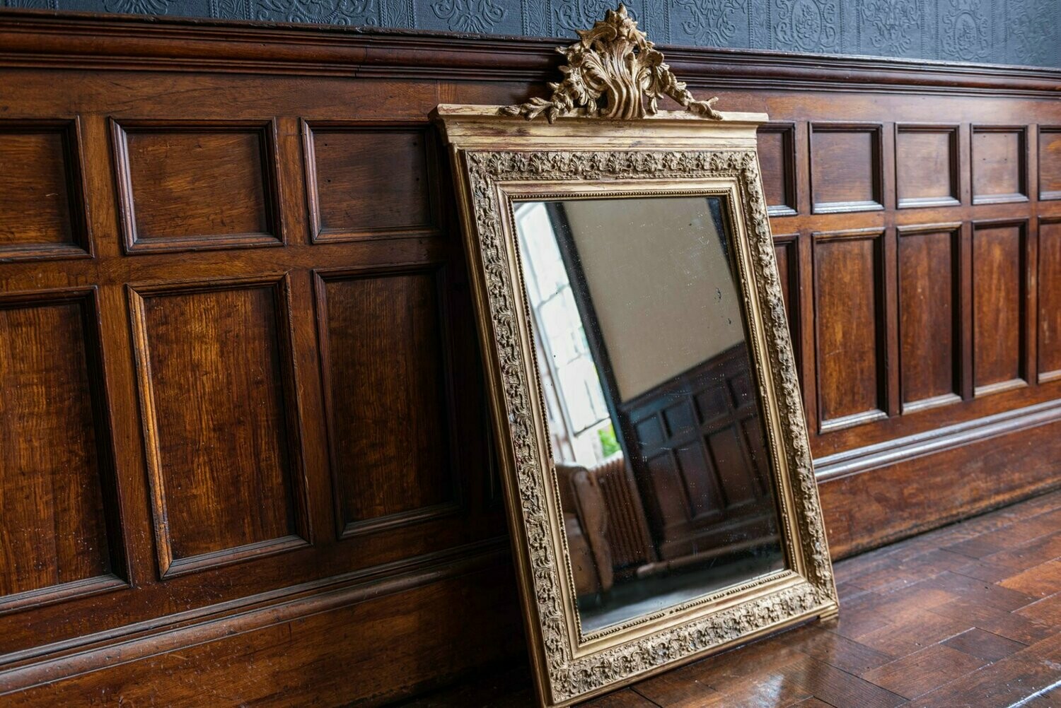 19th Century French Napoleon III Gilt Mirror. Circa 1850