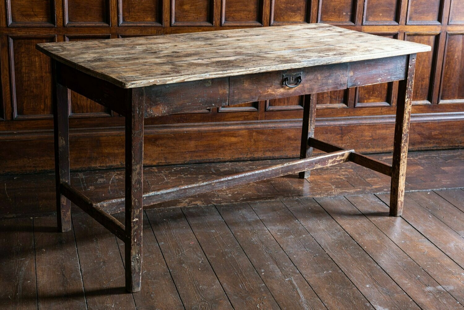 19thC Pine Lancashire Mill Table