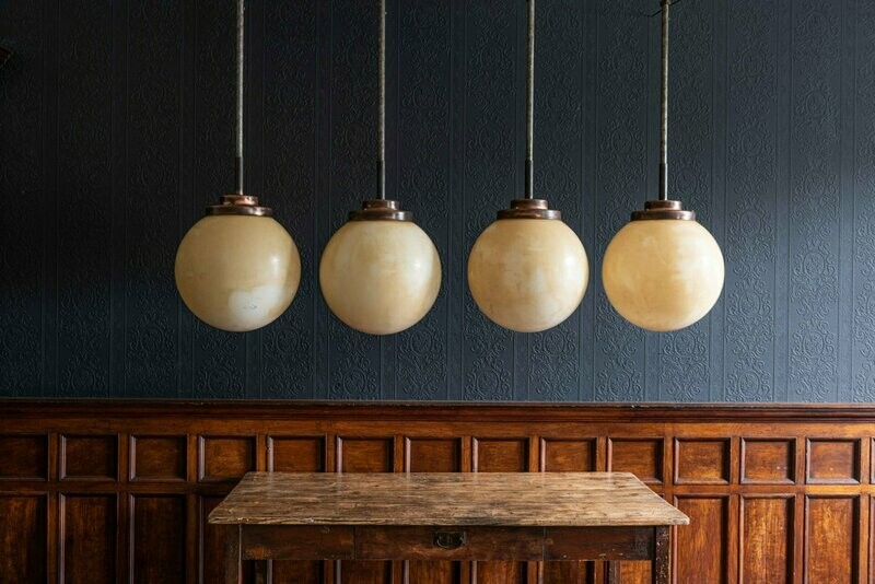Large Dutch Railway Platform Globe Pendant Lights