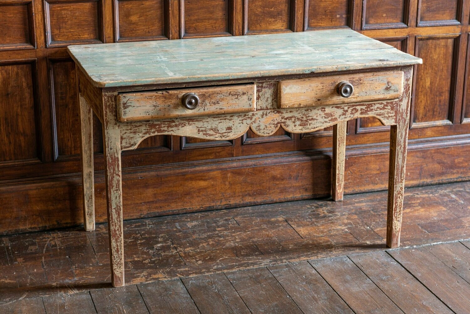 English 19thC Country Pine Side Table