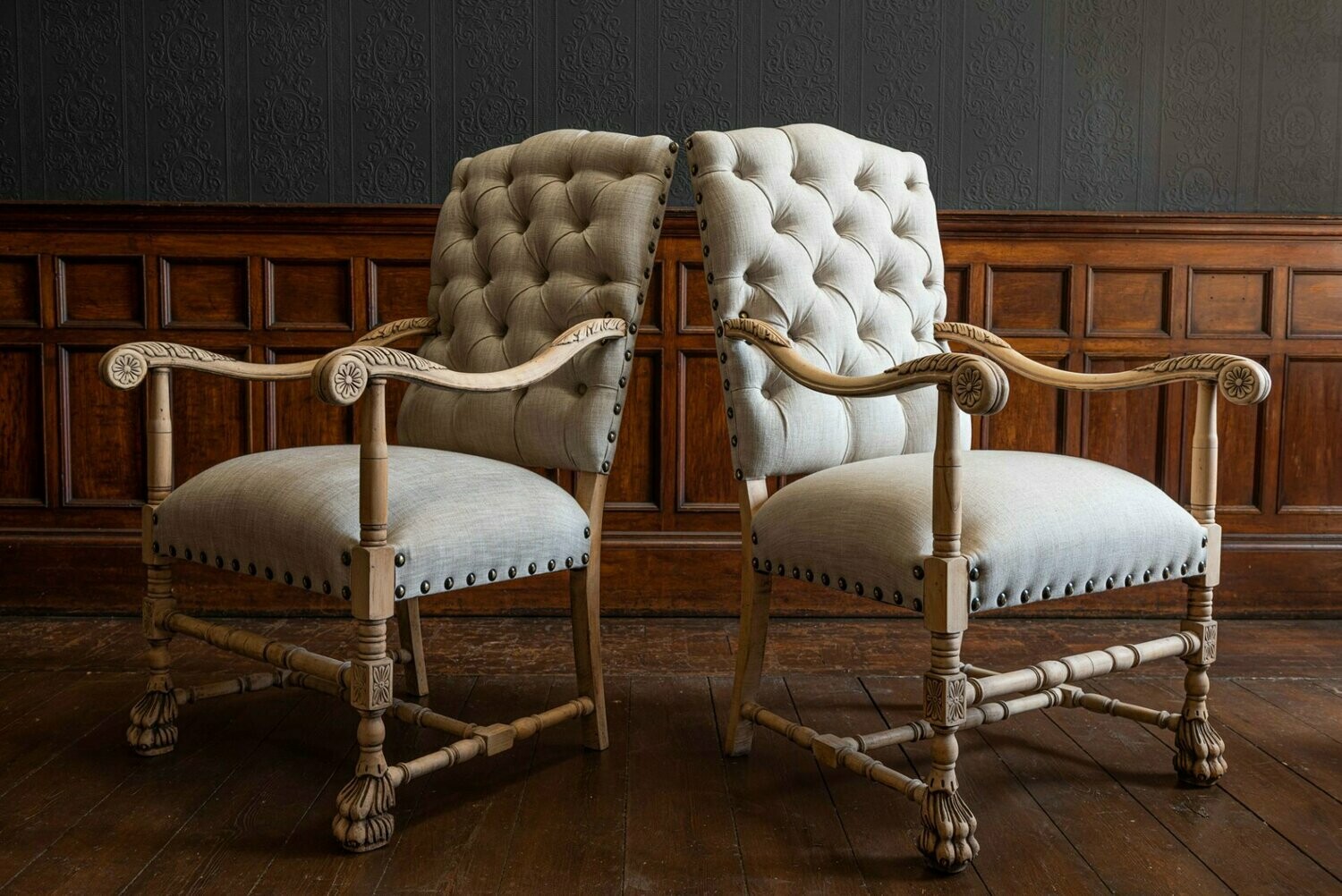Pair of 19thC French Library Armchairs
