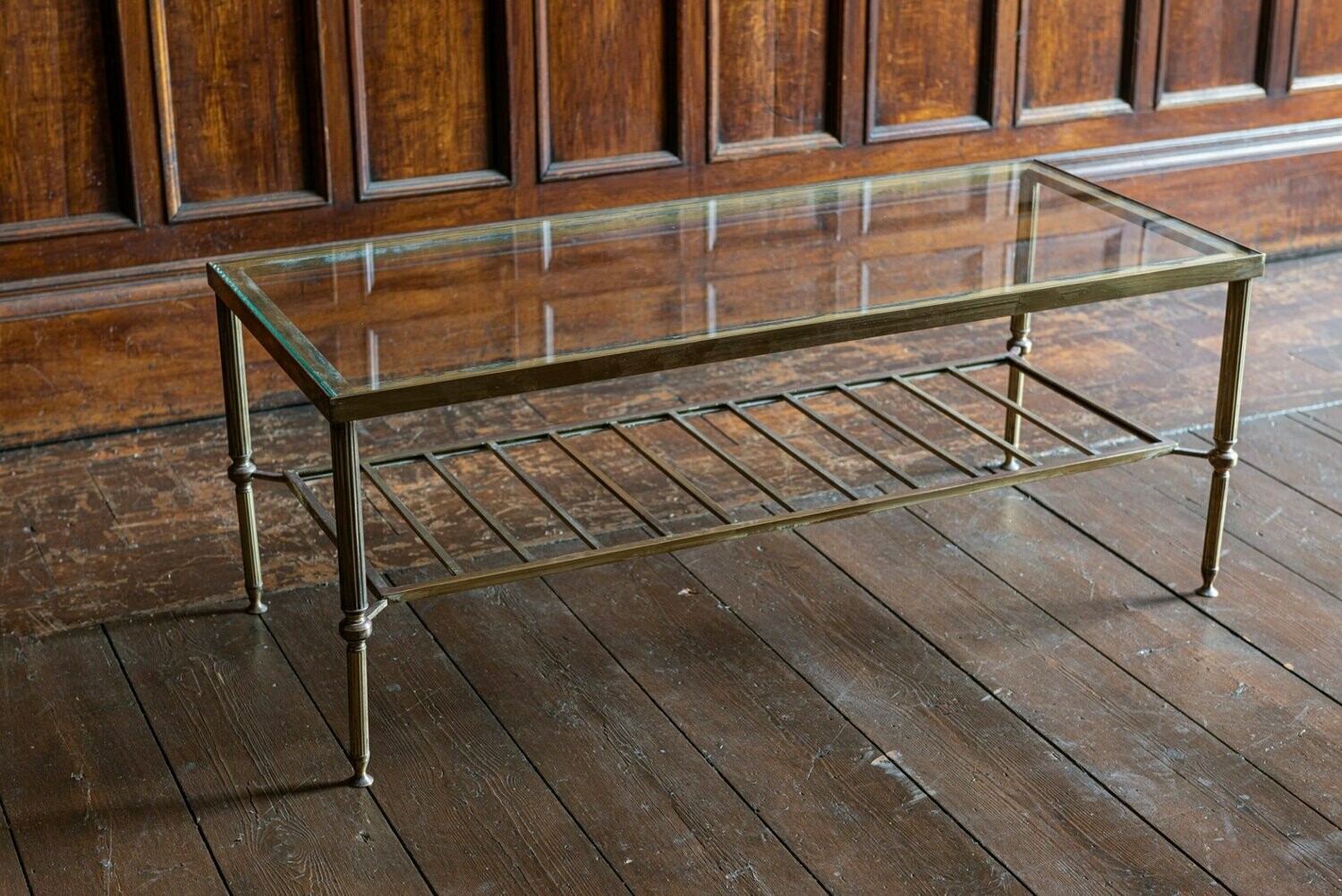 Mid Century Brass Coffee Table