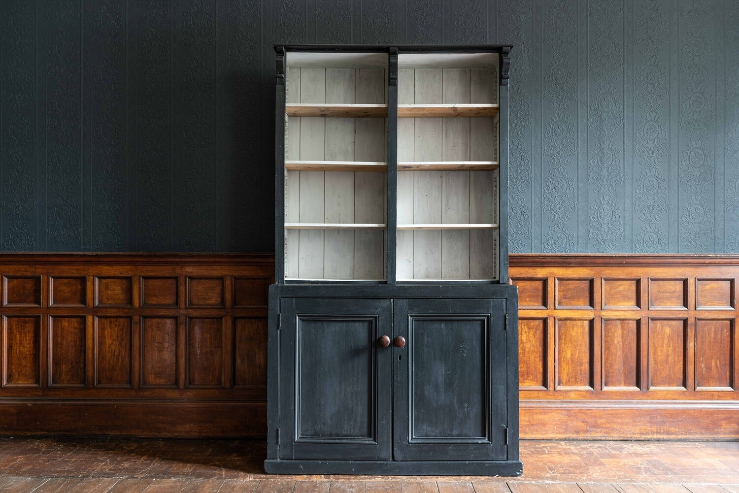19thC Ebonised Bookcase, Dresser