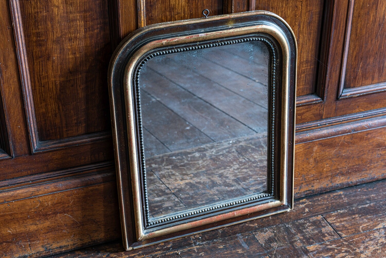 19thC French Gilded Napoleon III Foxed Wall Mirror