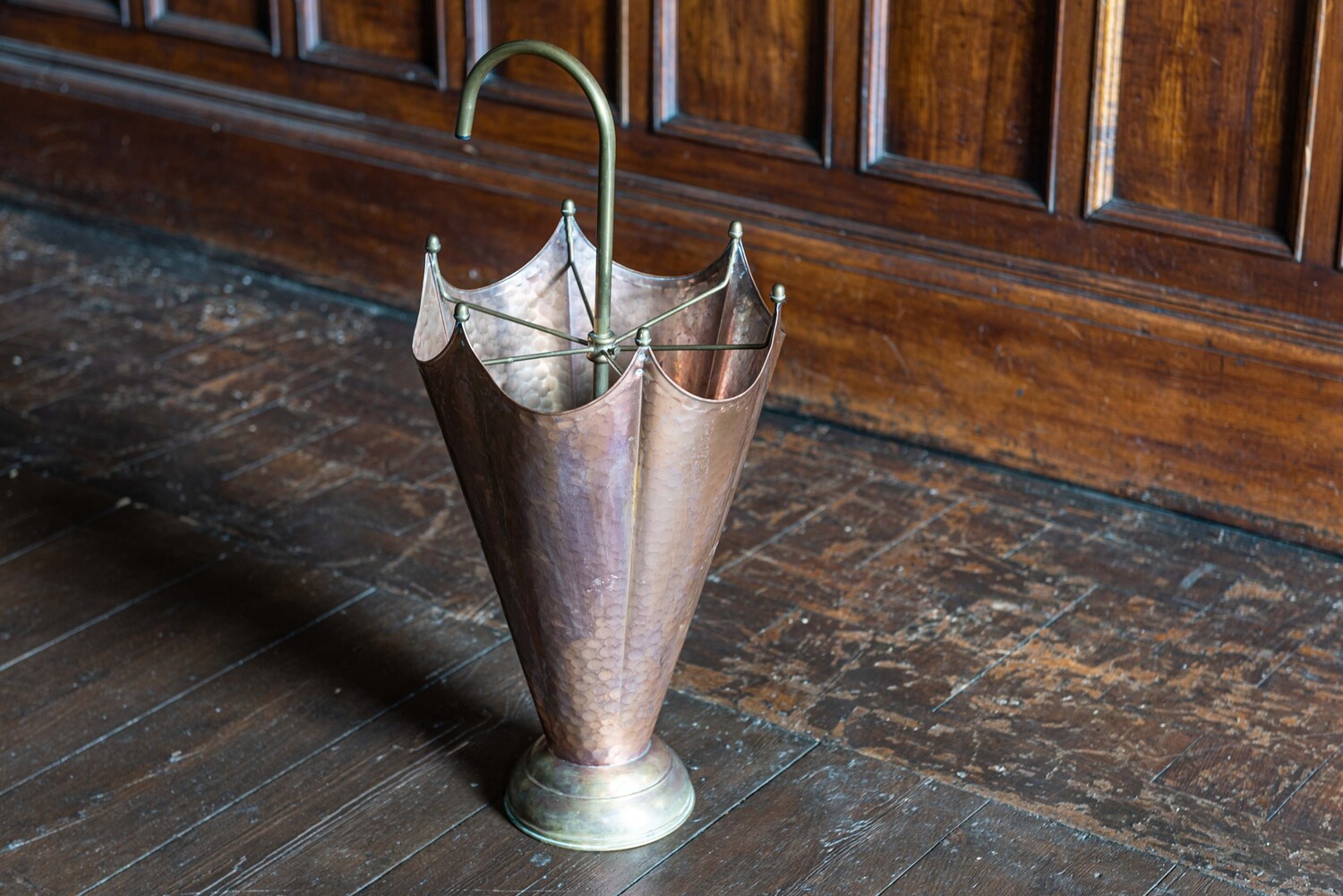 Mid Century French Copper & Brass Umbrella stand