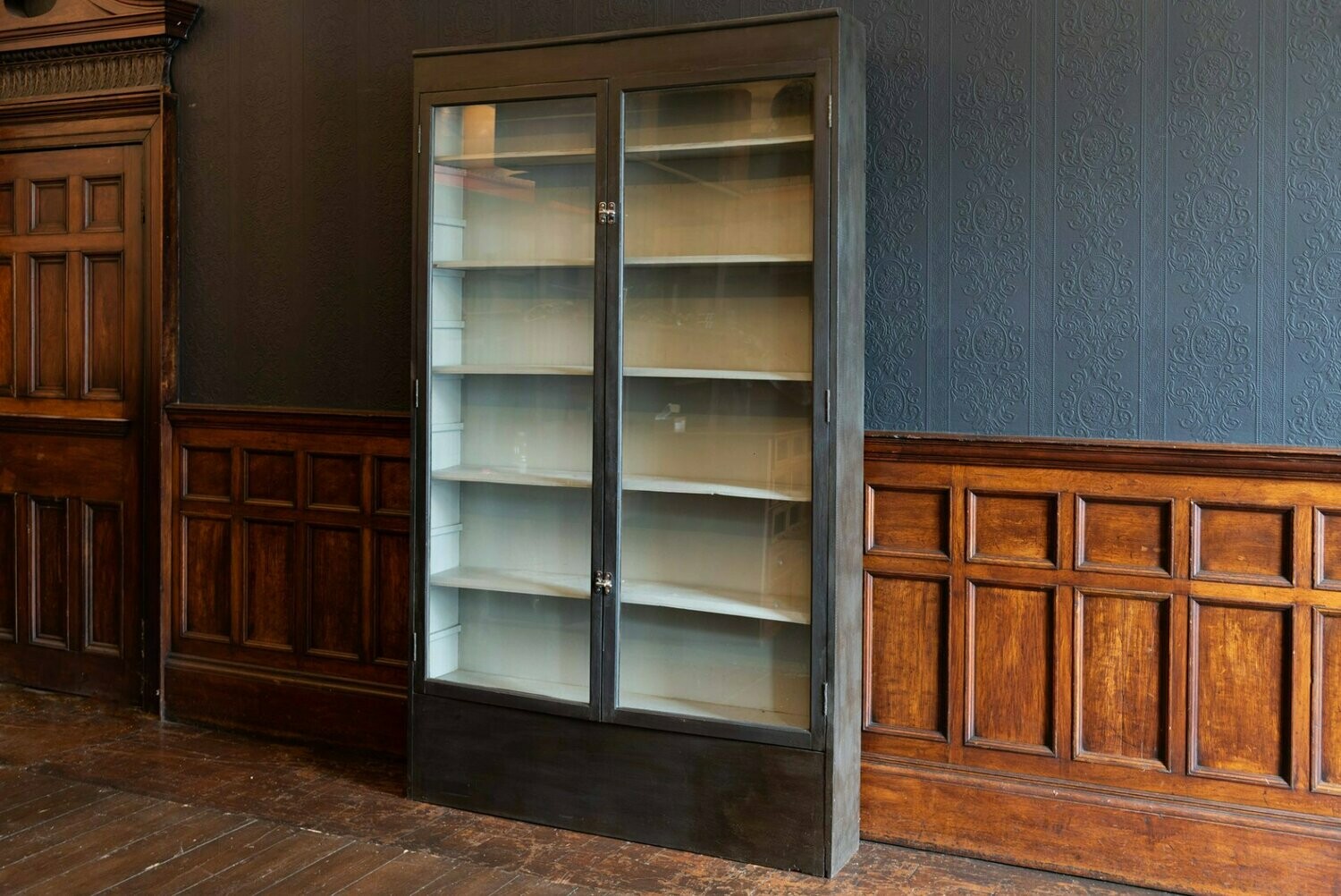 Estate Made Painted Mahogany Glazed Bookcase