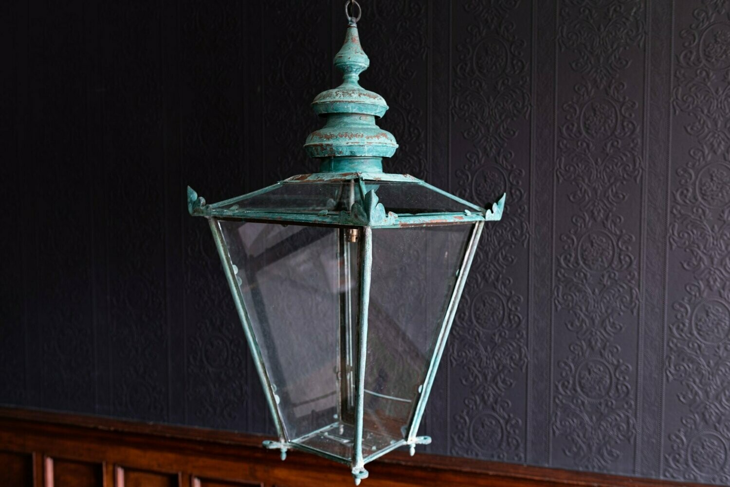 Large Verdigris Copper Lantern