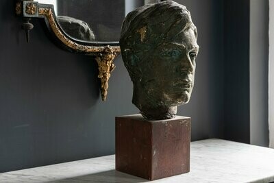 Plaster Bronze Painted Bust