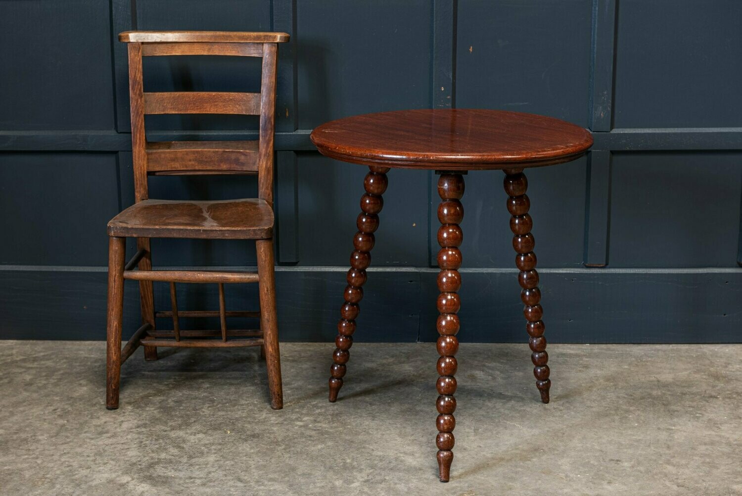 19thC Mahogany Tapered Bobbin Side Table
