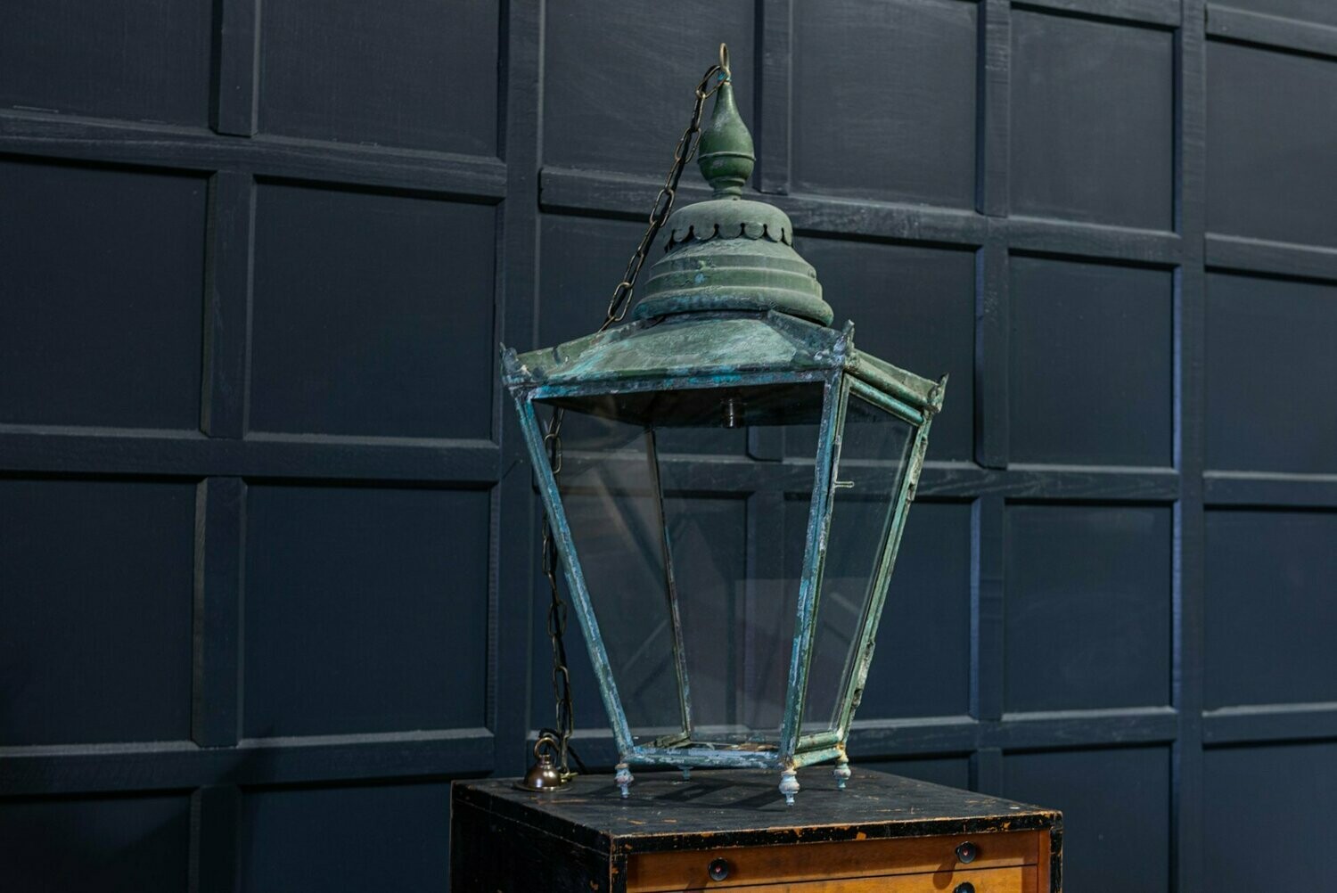 19thC Verdigris & Painted Lantern
