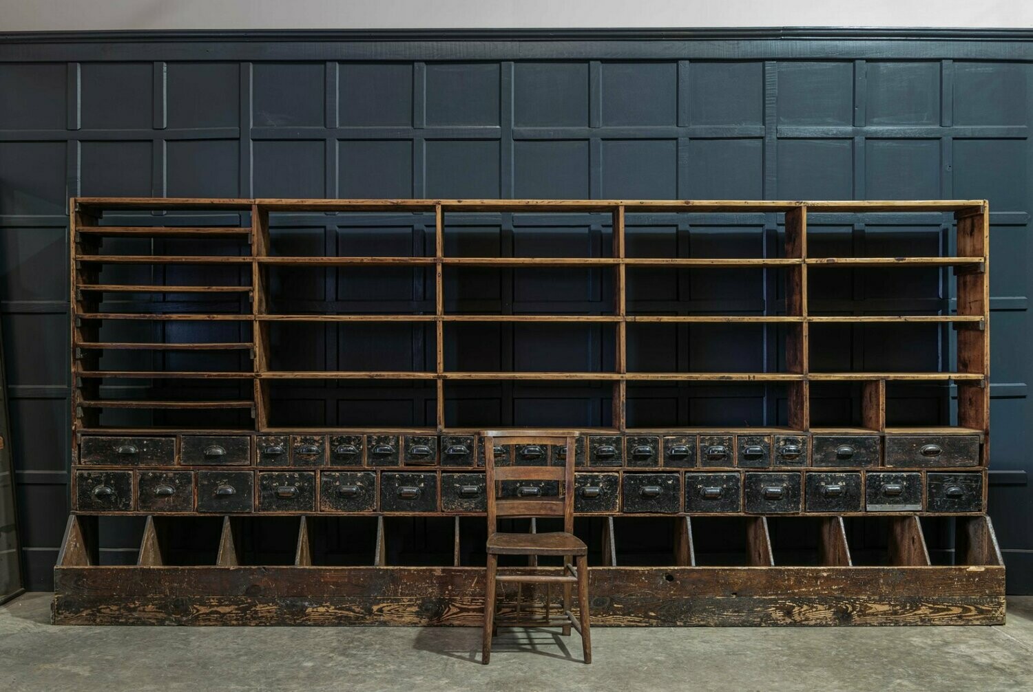 19thC Large Ironmongers Cabinet