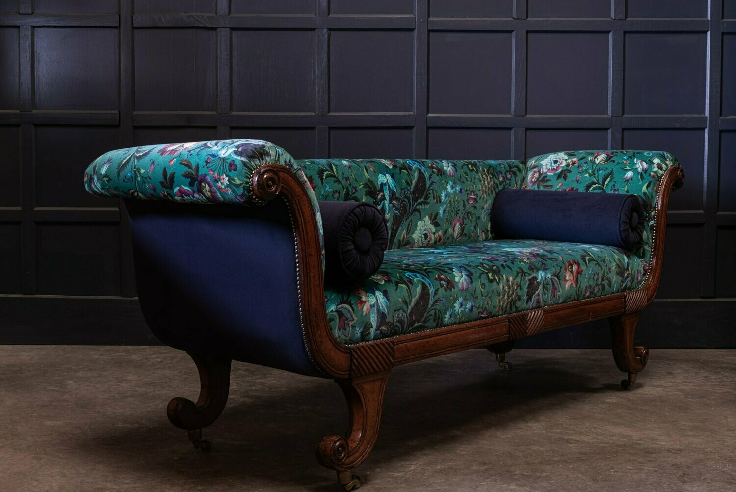 Regency Mahogany Scroll End Sofa