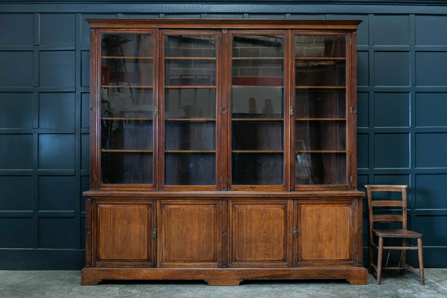 Large Mahogany Glazed Country House Bookcase