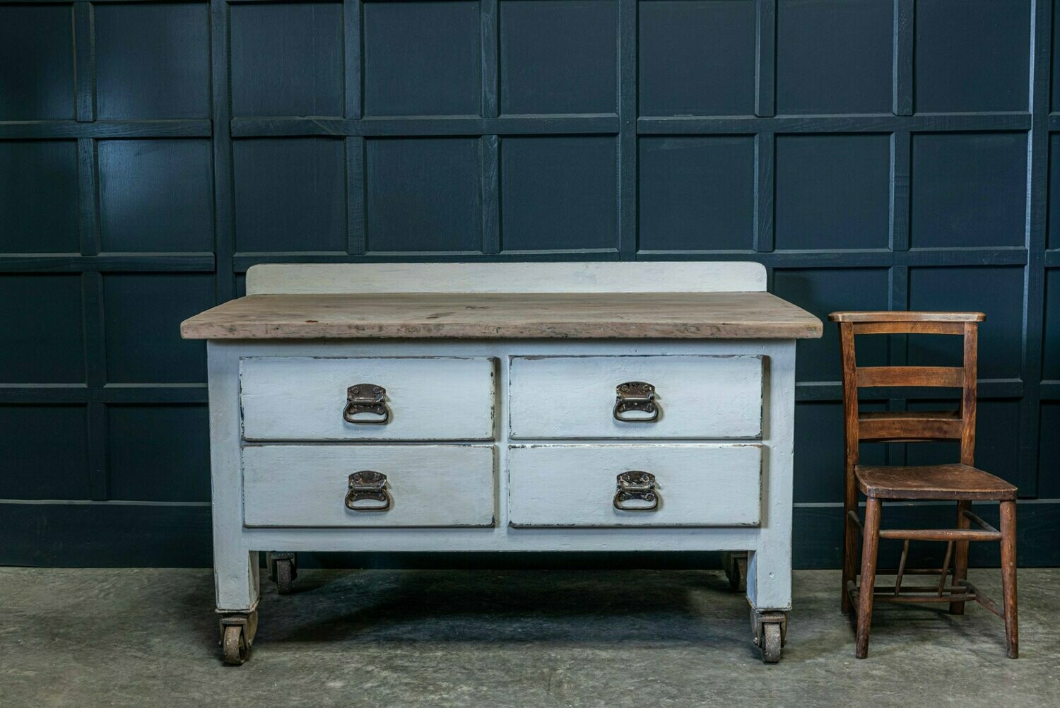 19thC Painted Bakers Prep Table