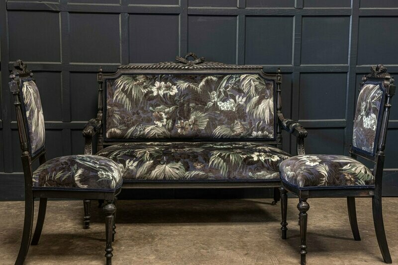 19thC Napoleon III Ebonised Salon Suite